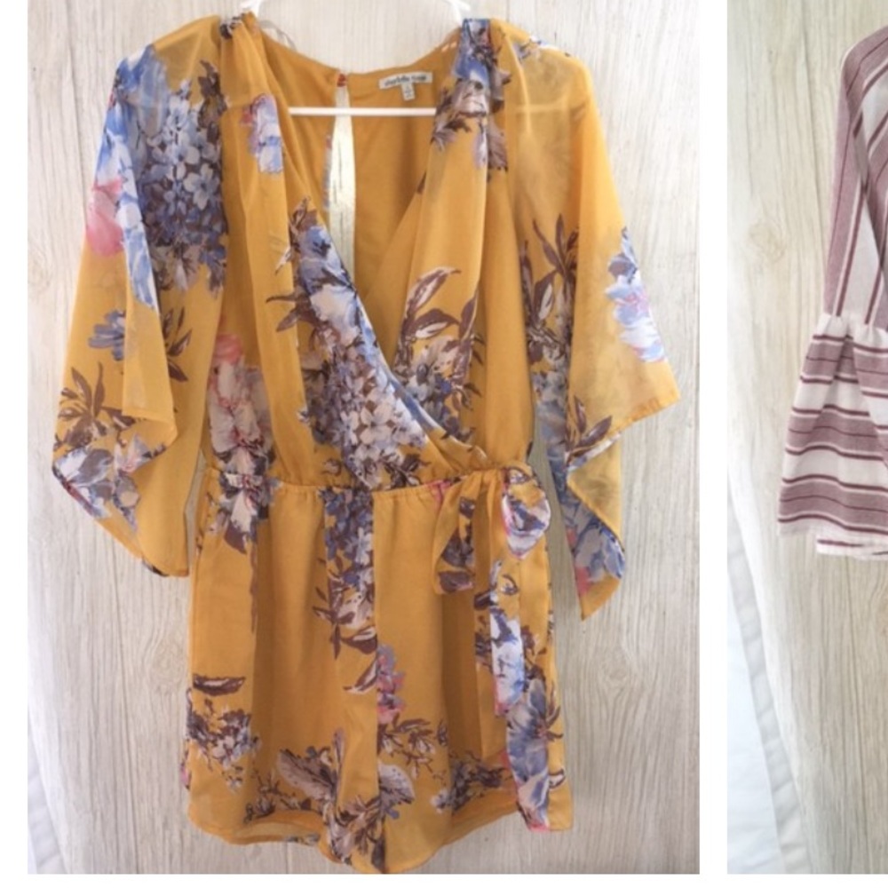 Yellow floral romper